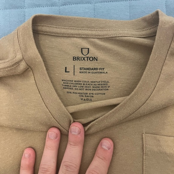 Brixton Men’s Shirt Tan Size Large - Picture 2 of 2